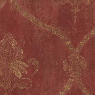 Large Damask In Red And Gold Ch22565 Traditional Wallpaper By