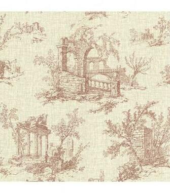 Toile Wallpaper Sampleantiquity Brick Linen Sample