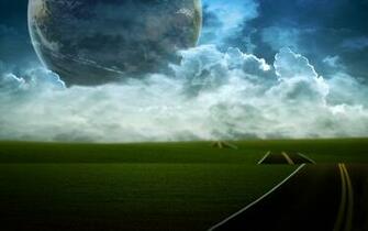 Fantasy Moon Landscape Wallpaper Image With
