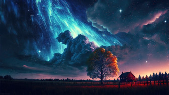 Night Sky Clouds Sunset Scenery 4k Wallpaper