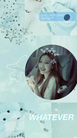 Blackpink Ros Pastel Blue Aesthetic Lockscreen Rosie Chaeyoung