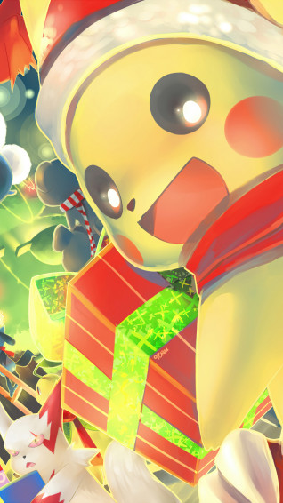 Pokemon Christmas Tree Gifts Pikachu 4k Wallpaper iPhone HD Phone