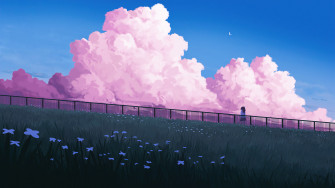 Clouds Anime Scenery Art 4k Phone iPhone Wallpaper 6000b