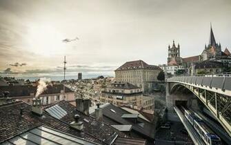 Image Switzerland Bridges Cities Houses