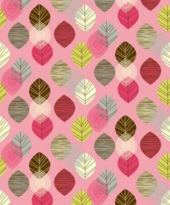 Leaves Bright Wallpaper Pink Modern By Spoonflower