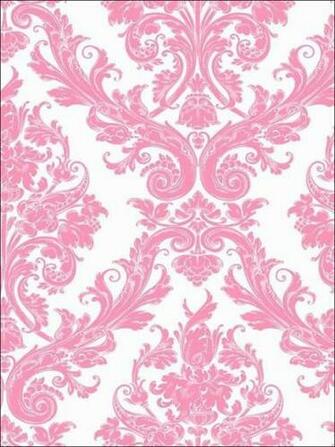 Pink White Damask Wallpaper Traditional By Total