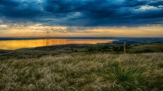 Grassland Sunset Wallpaper