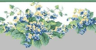 Sweet Violets Vintage Border Lake Waverly Fabrics