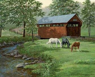 May Wallpaper Covered Bridge Art Lang Deskto
