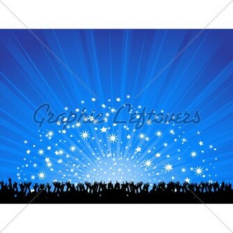 Outdoor Scene With Crowd Partying Against Nigth