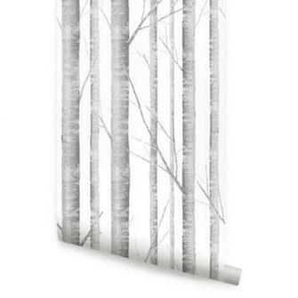 Birch Tree Peel Stick Fabric Wallpaper By Accentuwall On
