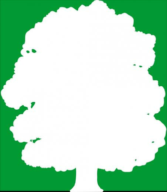 Illustration Of A White Tree Silhouette On Green Background