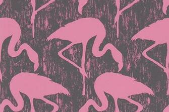 Flamingos By Sanderson Charcoal Pink Wallpaper Direct