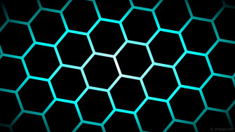 Wallpaper Glow Hexagon Black Blue White Gradient Aqua Cyan