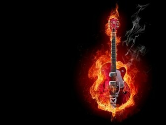 Fire Electric Guitar HD Windows Wallpaper