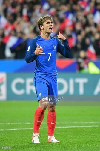 Antoine Griezmann Of France Celebrates Putting His Side