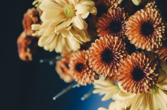 Bouquet Beige And Orange Flowers Photo Flower Image