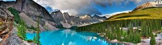 Moraine Lake Banff National Park Canada Dual Monitor Wallpaper
