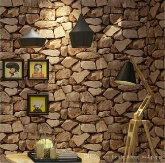 Modern Stacked Brick 3d Stone Wallpaper Roll Grey