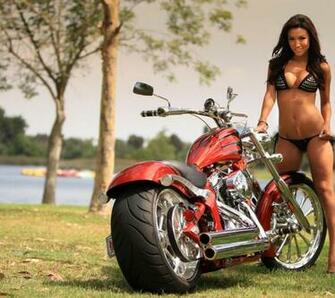 Wallpaper Women Bikini Biker Motorbikes
