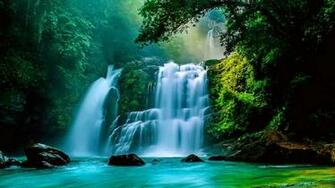 Tropical Waterfall Computer Wallpaper Desktop Background