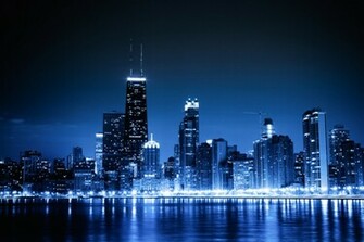 Chicago Blue Skyline Wallpaper HD And