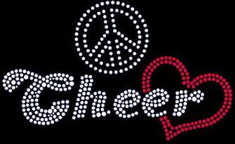 Girl S Rhinestone Bling Cheer Cheerleader Peace Love