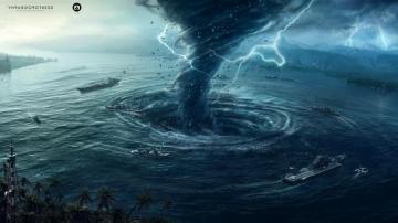 Desktopography Natural Disaster Hurricane Water Digital Art