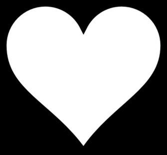 White Heart Black Background Plain Hi Png