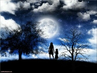 Beautiful Romantic Moonlight Wallpaper