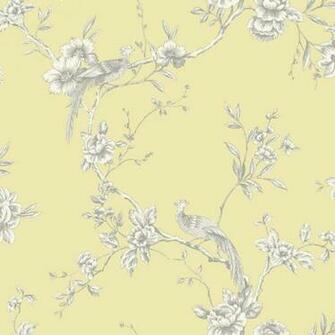 Yellow Chinoise Floral Bird Arthouse Opera Wallpaper