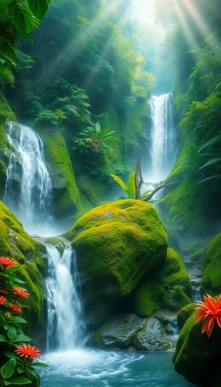 Rainforest Waterfall Wallpaper