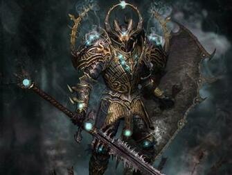 Magic Armor Burning Eyes Shield Sword Blood Smoke Wallpaper