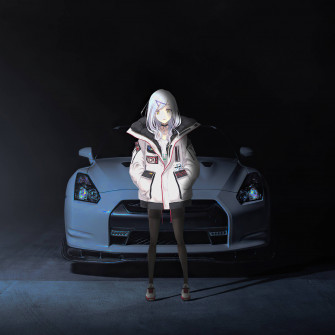 Anime iPad Girl With Car Wallpaper