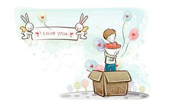 Cartoon Love Couple Wallpaper Clip Art