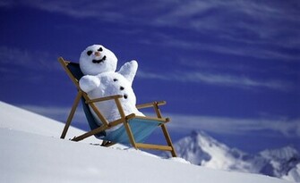 Christmas New Year Winter Snow Snowman Mountains Wallpaper Background