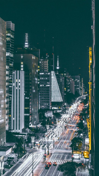 City Night Urban Street iPhone Wallpaper