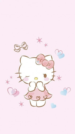 Adorable Kawaii Hello Kitty Wallpaper In A Pink Floral