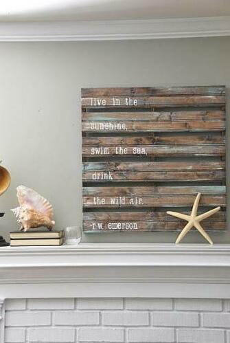 Wood Pallet Wall Art Live In The Sunshine Swim Sea Drink