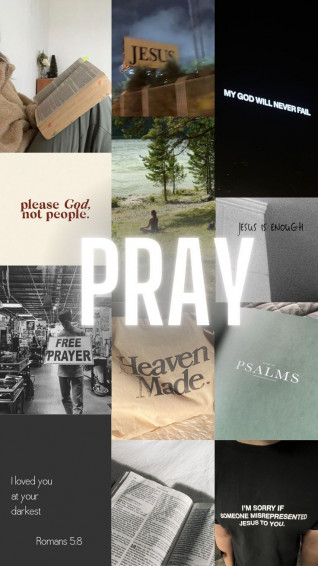 Pray iPhone Collage Wallpaper Poster Aesthetic