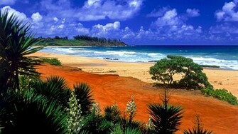 Background Beach Desktop Hawaii Kealia Kauai