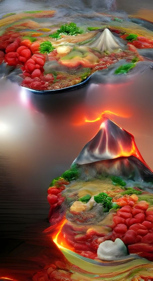 Volcano Hotpot Ai Generated Artwork Nightcafe Creator