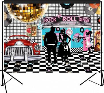 Amazon Musykrafties 50s Diner Backdrop Large Banner