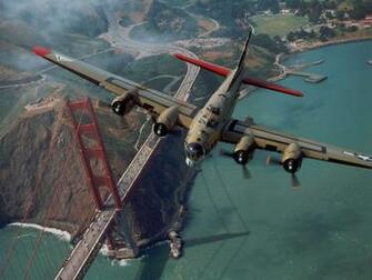 B17 Over Golden Gate Bridge Wallpaper