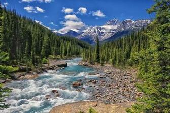 National Park Alberta Canada River Wallpaper Photos Pictures