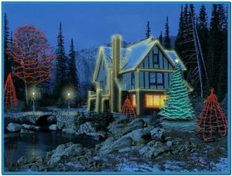 3d Christmas Cottage Animated Wallpaper