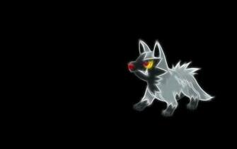 Pokemon Fractalius Black Background Poochyena Wallpaper
