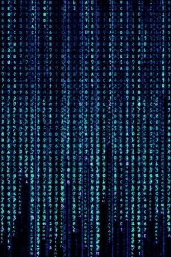 Blue Matrix Hi Tech Technology Wallpaper For iPhone