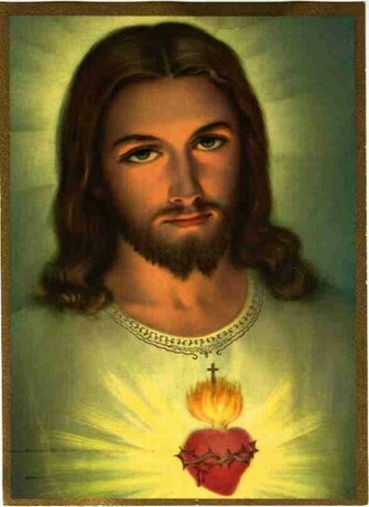 Jesus With Crown Cross On Lake White Gown Closeup
