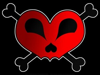 Heart Skull And Crossbones By Fallensbane